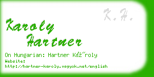 karoly hartner business card
